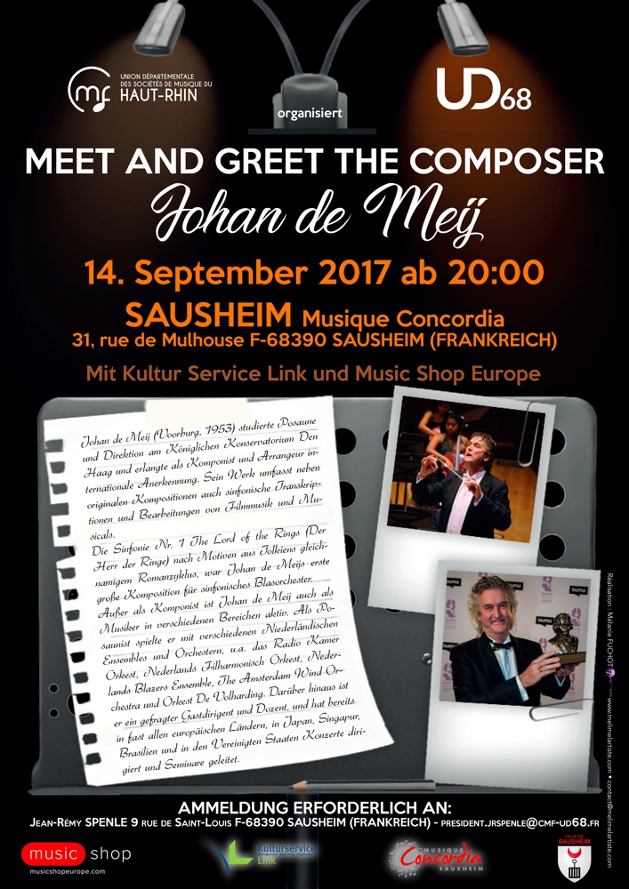Plakat Meet and Greet Johan de Meij