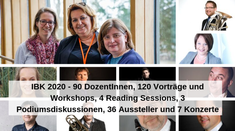 IBK 2020 - 90 DozentInnen, 120 Vorträge und Workshops, 4 Reading Sessions, 3 Podiumsdiskussionen, 36 Aussteller und 7 Konzerte
