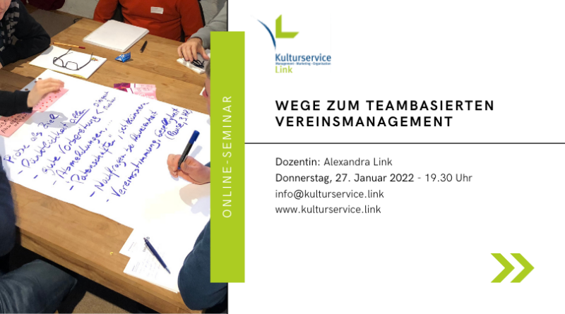 Online-Seminar Teambasiertes Vereinsmanagement Grundlagen 27.1.22