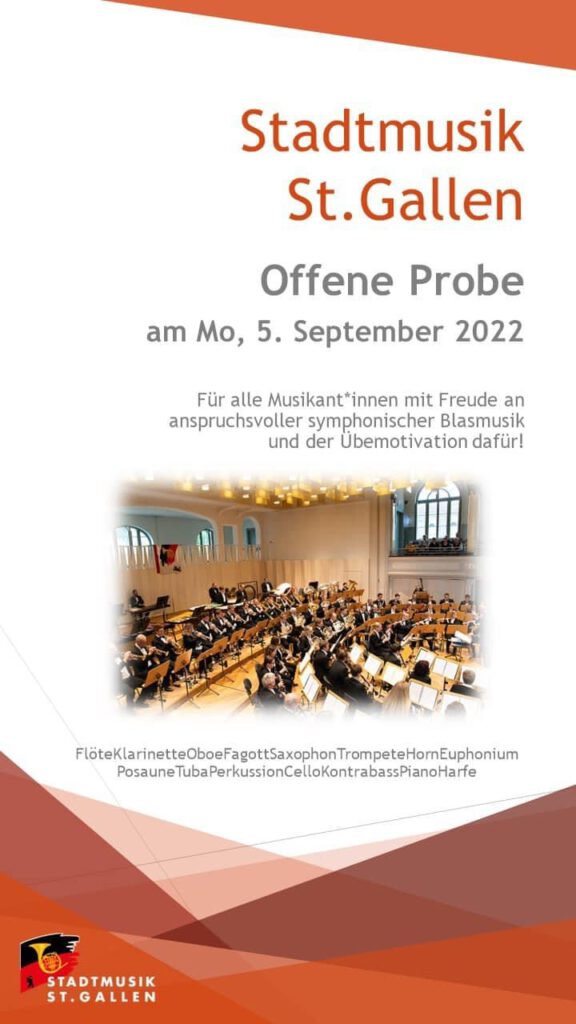 Offene Probe Stadtmusik St. Gallen