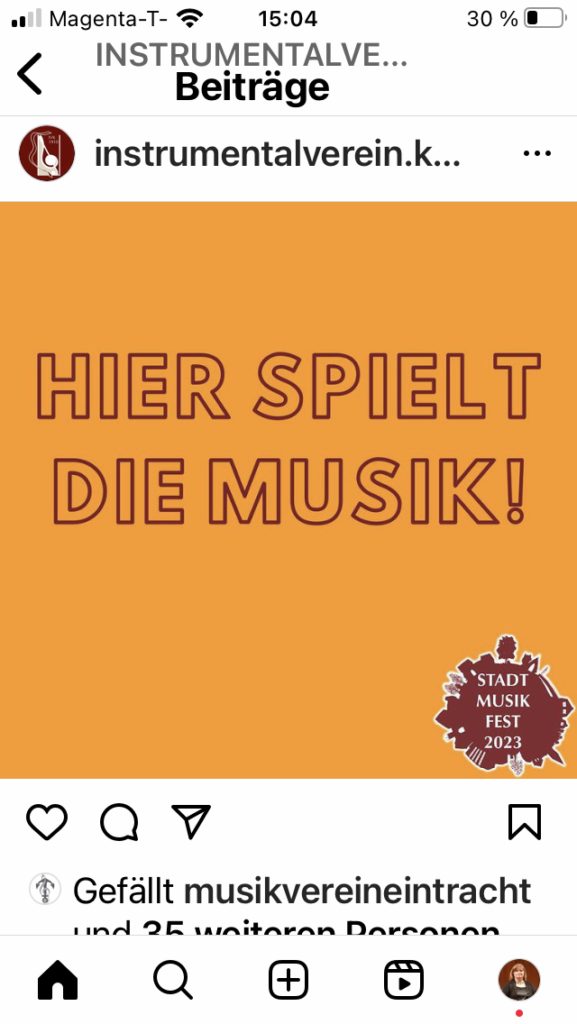 Social Media Post Serie Instrumentalverein Karken